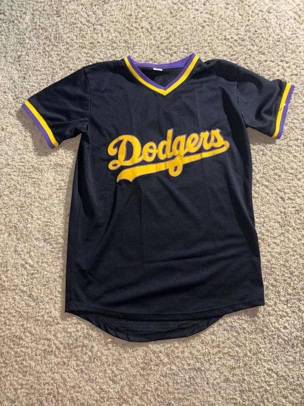 Los Angeles Dodgers Lakers Night Promo Jersey Medium Black Yellow